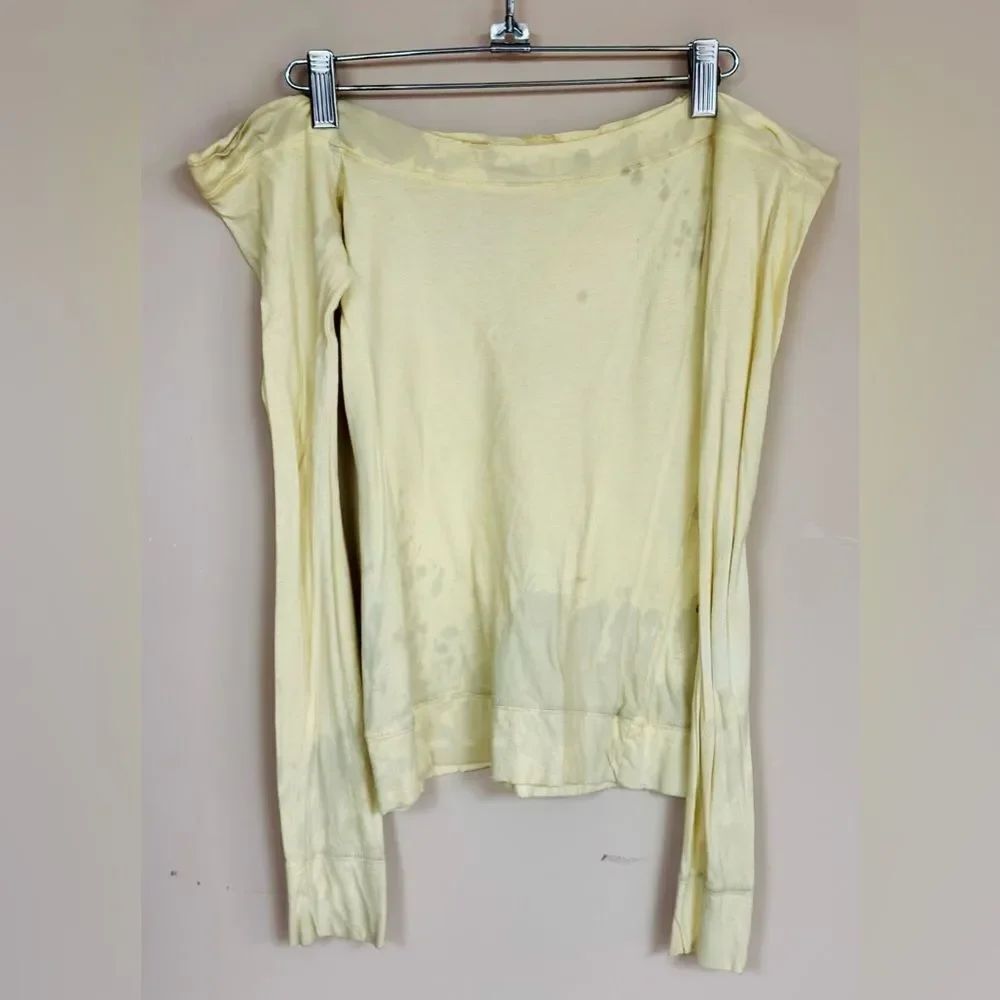 Pretty Punk Yellow Off the Shoulder Long Sleeve Shirt